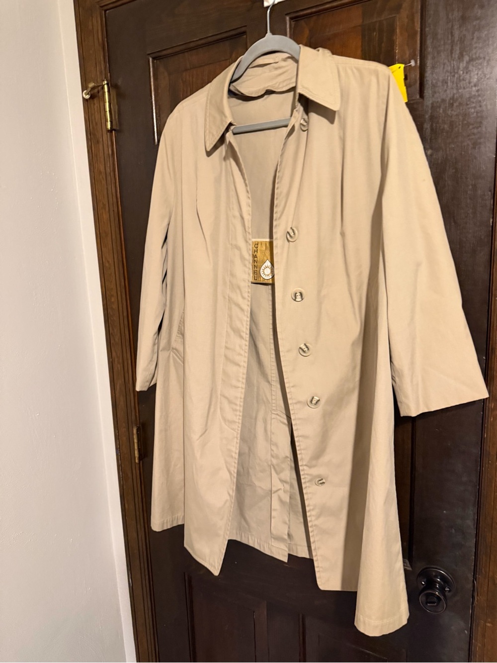 CHANNEL Tan Beige Single-Breasted Trench Coat